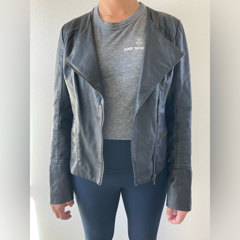 Bagatelle Black Genuine Leather Jacket M Coat